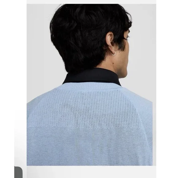 Nike Tour Men's Golf Sweater Pullover Blue/Black Size Large Dry-Fit Crewneck NWT